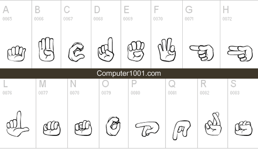 Fingerspelling Font Fingerspelling Font