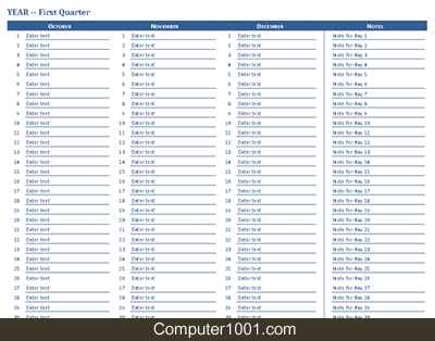 Fiscal Year Calendar With Room For Notes Fiscal Year Calendar With Room For Notes