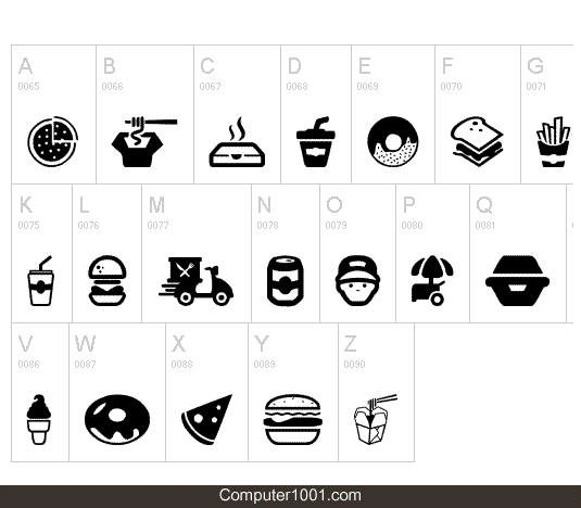 Font Fast Food Icons Font Fast Food Icons