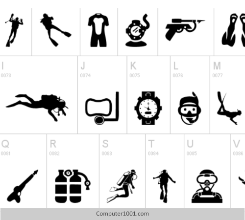 Font Gambar Diving