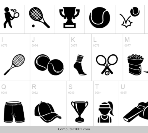 Font Gambar Tennis