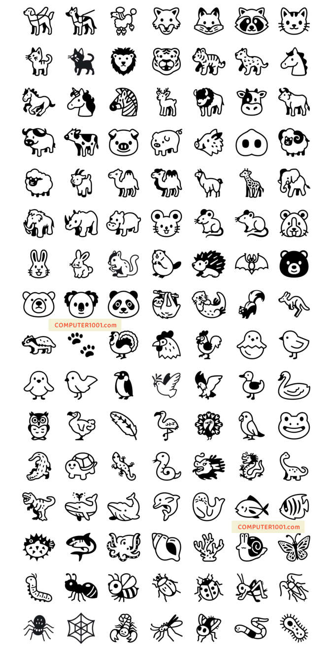 Font Noto Emoji Ikon Hewan dan Serangga Font Noto Emoji Ikon Hewan dan Serangga