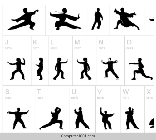 Font Gambar Tai-Chi Silhouette