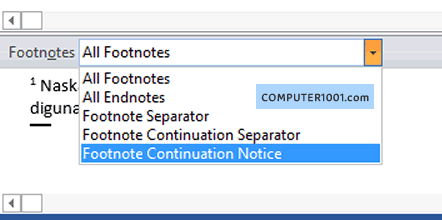 Footnote Continuance Notice Footnote Continuance Notice