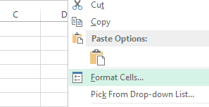 Klik kanan dan pilih Format Cells
