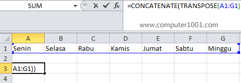 Ketik formula untuk menggabungkan sel Ketik formula untuk menggabungkan sel