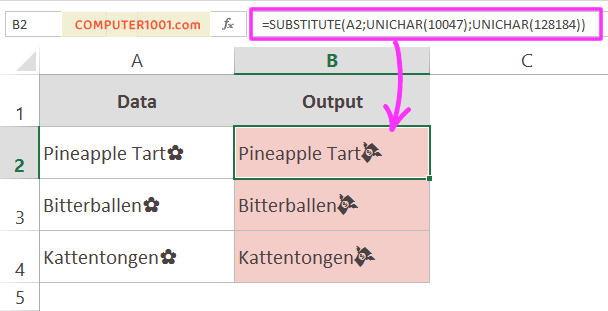 Ganti Karakter dengan UNICHAR Excel Ganti Karakter dengan UNICHAR Excel