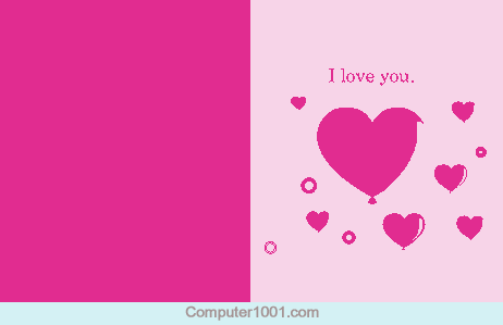 Heart balloons Valentine's card Template Word Kartu Valentine Heart Balloons