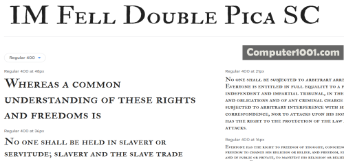 IM Fell Double Pica SC Font Huruf Besar IM Fell Double Pica SC