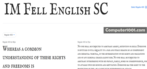 IM Fell English SC Font Huruf Besar IM Fell English SC