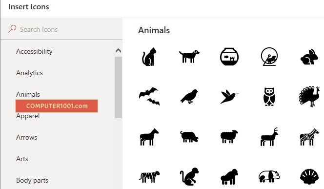 Insert Icons Gambar Hewan Word, Excel, PowerPoint Insert Icons Gambar Hewan Word, Excel, PowerPoint