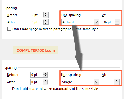Pilih Line Spacing SinPilih Line Spacing Single