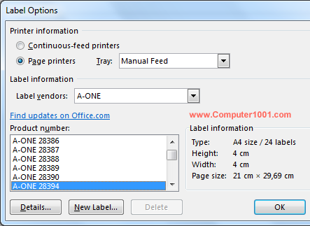Pilih ukuran label Pilih ukuran label