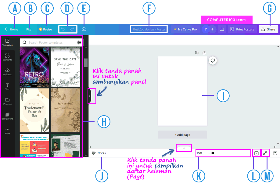 Layar Editor Canva Layar Editor Canva User Interface