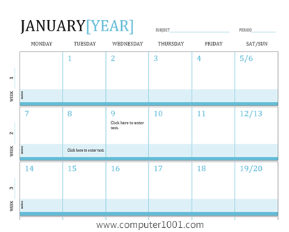 Lesson Plan Calendar Lesson Plan Calendar