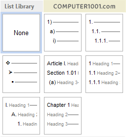List Library Multilevel List List Library Multilevel List