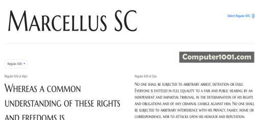 Marcellus SC Font Huruf Besar Marcellus SC