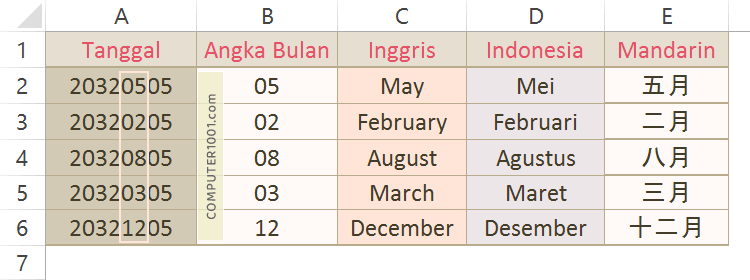 Mengambil Bulan di Tengah Tanggal Excel Mengambil Bulan di Tengah Tanggal Excel