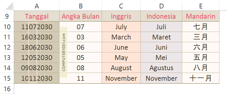 Mengambil Bulan untuk Format Hari, Bulan, Tahun Mengambil Bulan untuk Format Hari, Bulan, Tahun