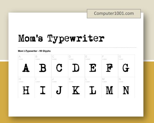 Mom's Typewriter Font Mesin Ketik Dafont