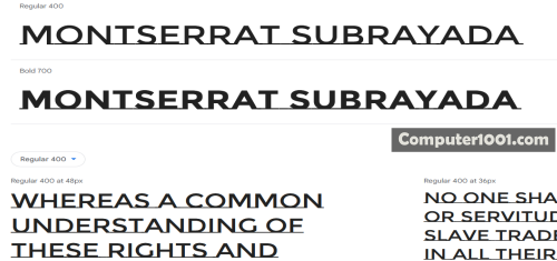 Montserrat Subrayada Font Huruf Besar Montserrat Subrayada