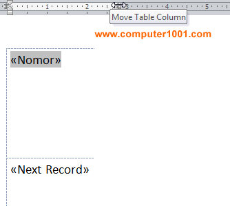 Tarik Move Table Column untuk memperkecil lembar kolom Tarik Move Table Column untuk memperkecil lembar kolom