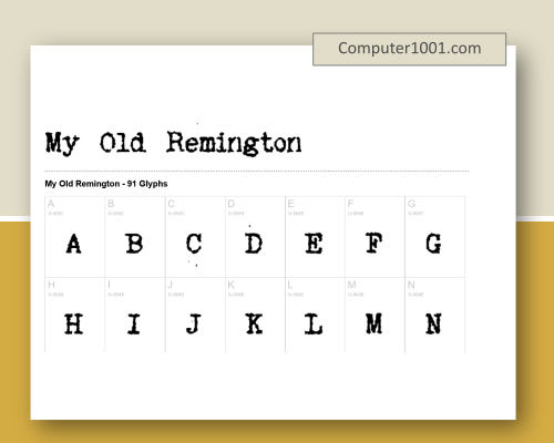 My Old Remington Font Mesin Ketik Dafont