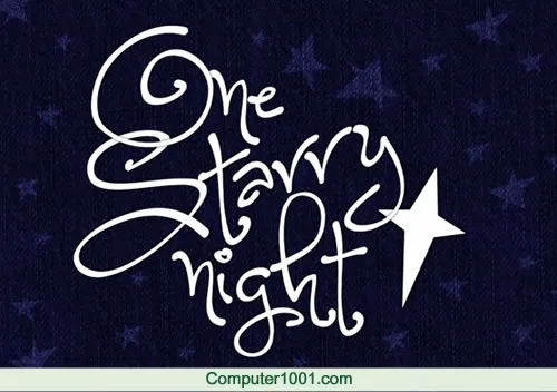 Font One Starry Night Font One Starry Night