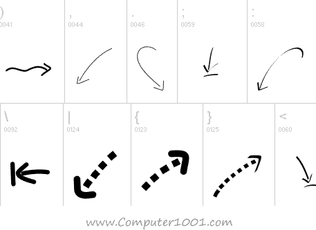 Font Gambar Tanda Panah Font Gambar Tanda Panah