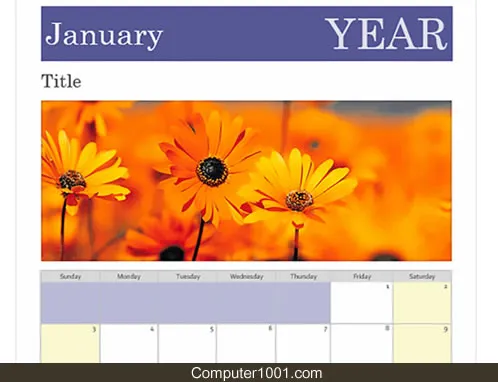 Template Word Photo Calendar Template Word Photo Calendar