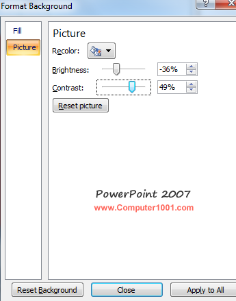 Picture - Recolor PowerPoint 2007