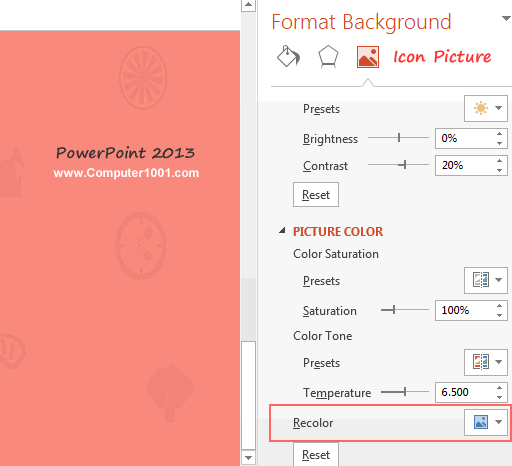 Recolor PowerPoint 2013