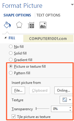 Picture or texture fill Picture or texture fill