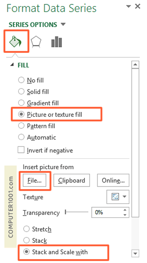 Pilih Picture or texture fill