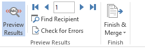 Preview Results - Mail Merge Word
