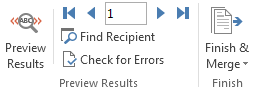 Preview Results - Mail Merge Word 2013 Preview Results - Mail Merge Word 2013