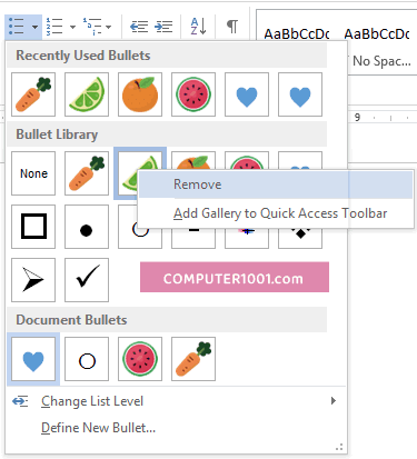 Remove Bullet dari Library Remove Bullet dari Library