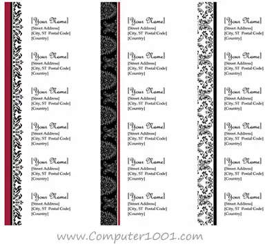 Return Address Labels (Black And White Wedding Design, 30 Per Page, Works With Avery 5160)
