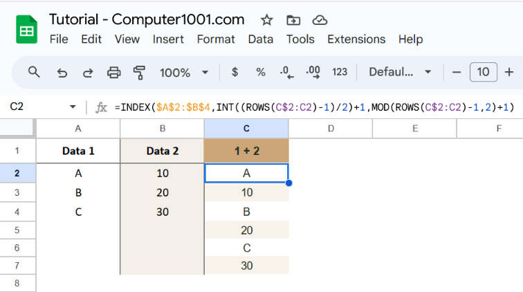 Rumus Menggabungkan 2 Kolom di Google Sheets ada Header Cara Menggabungkan 2 Kolom di Google Sheets ada Header
