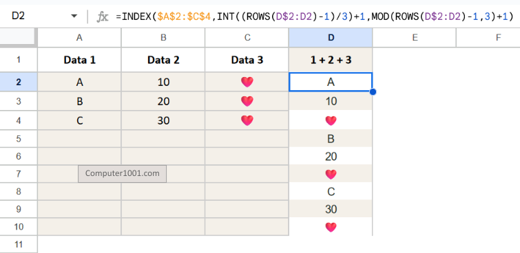 Rumus Menggabungkan 3 Kolom di Google Sheets ada Header Cara Menggabungkan 3 Kolom di Google Sheets ada Header