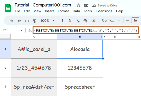 Rumus Menghapus Beberapa Karakter di Google Sheets Sekaligus
