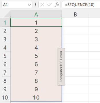 Rumus SEQUENCE Membuat Angka 1-10, 1-100, 1-1000