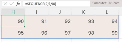 Rumus SEQUENCE untuk Nomor Urut Mulai dari Angka Tertentu