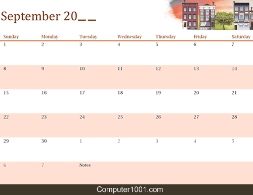 Excel Template Seasonal Illustrated Any Year Calendar