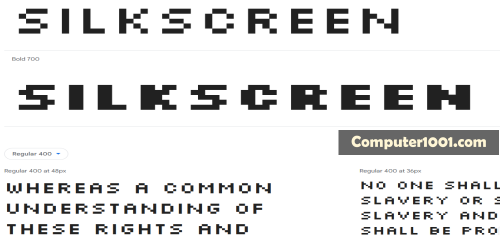 Silkscreen Font Huruf Besar Silkscreen