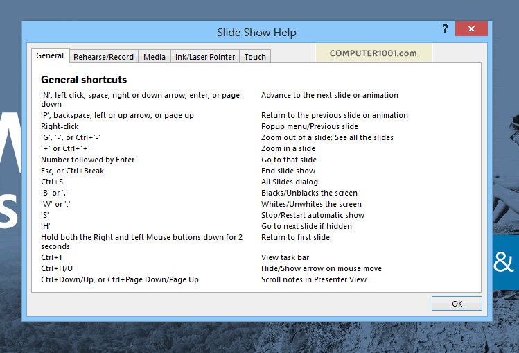 Slide Show PowerPoint Shortcut Slide Show PowerPoint Shortcut