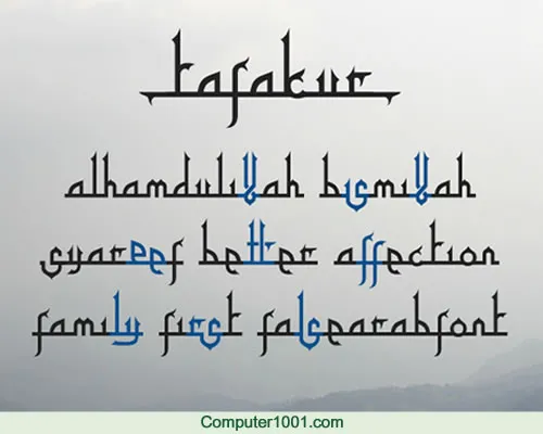 Tafakur Font Tafakur Font Gaya Kufi