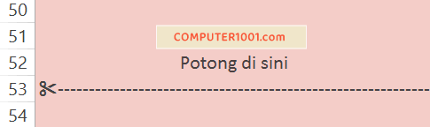 Tanda Potong Disini dengan Fungsi UNICHAR Excel Membuat Tanda Potong Disini dengan Fungsi UNICHAR Excel