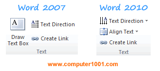 Grup Text - tab Format Word 2007 dan 2010
