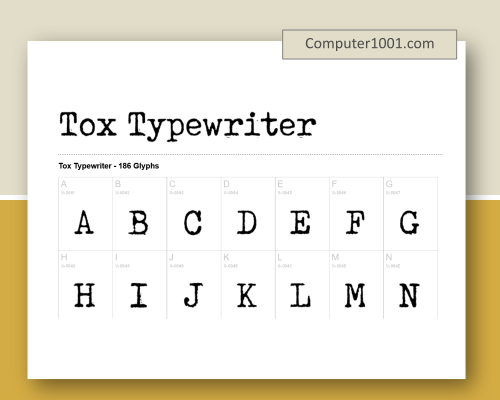 Tox Typewriter Font Mesin Ketik Dafont